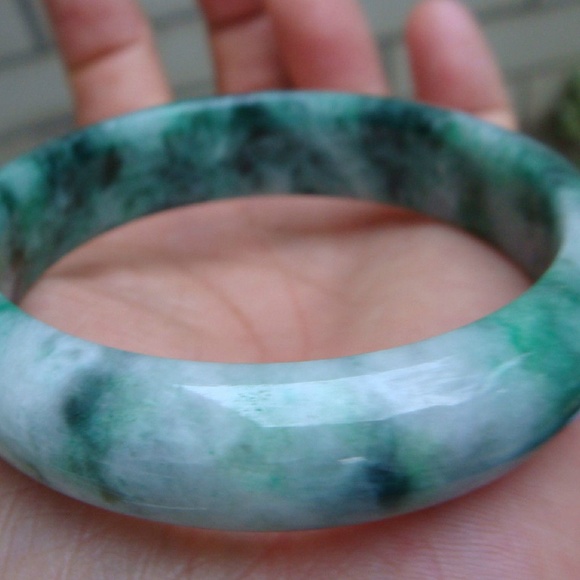 Certified Grade A Natural Type Untreated Light Green Jadeite Jade Bangle 56MM - Picture 7 of 9